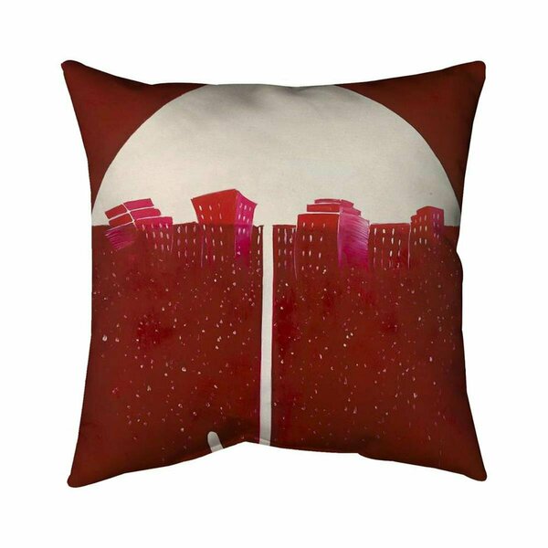 Fondo 26 x 26 in. Red City Under Umbrella-Double Sided Print Indoor Pillow FO2780533